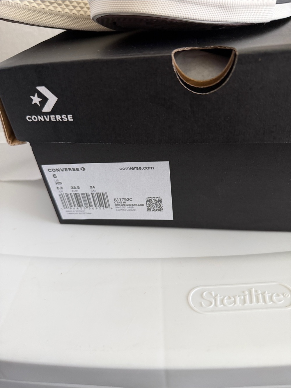Converse Metallic Rose Gold High Top Sneakers - Picture 2 of 6